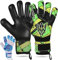 Keeperking Torwarthandschuhe Kinder mit und ohne Fingerschutz Fußballhandschuhe Kinder fingersave Profi Grip 4mm Deutschelatex Unisex (5, Schwarz Ohne FS)