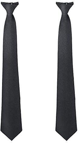 ASTER 2 Stück Schwarze Herren Krawatte Krawattenklammer Einfarbig Uniform krawattennadel Pre Tie Clips Verstellbare Krawatte Schwarz Schmal Men's Clip Tie für Hochzeit Abschluss Schuluniform