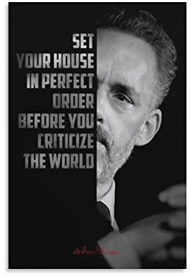 Jordan Petersons 12 Rules For Life Motivierende inspirierende Zitate Poster Kunstwerke Leinwand Ästhetik für Zimmer Wandkunst Moderne Dekoration 40 x 60 cm