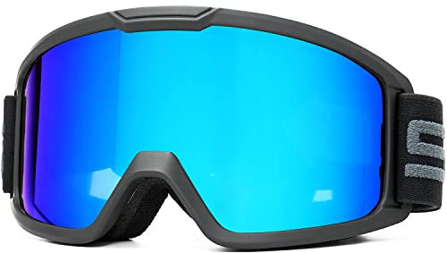 SPOSUNE Ski/Motorcycle ATV Goggles with Anti-fog Dual Lens - Off Road Racing Dirt Bike & Snow Goggles for Men & Women