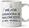 MUGFFINS Tazas para JUGADORA DE BALONCESTO mujer - En Español - Mejor del Mundo - 11 oz / 330 ml - Regalo original y divertido