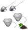 LSYYSL 4pcs Heart Shape Fine Mesh & Small Hole Tea Strainers, Stainless Steel Tea Infuser with Chain Hook for Loose Tea Leaves, Spices & Seasonings