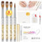 Saviland 4 Pinceaux Acryliques pour Ongles: Pinceaux à Ongles de Kolinsky pour Ongles Acryliques, Pinceaux Nail Art pour Poudre Acrylique, Professionel pour Ongles Acryliques (#6/10/12/16)