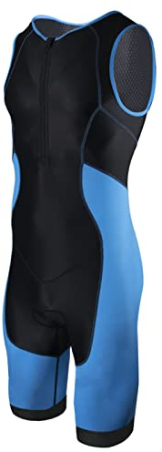 CGLRybO Costume de triathlon à manches courtes pour homme, idéal pour Ironman Racing Tri Suit, bleu, S