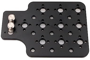 HangTon Universal Cheese Plate Camera Side Mounting 3/8 1/4 Thread for Sony ARRI RED Teradek Vaxis Rig Wireless Receiver (Black)