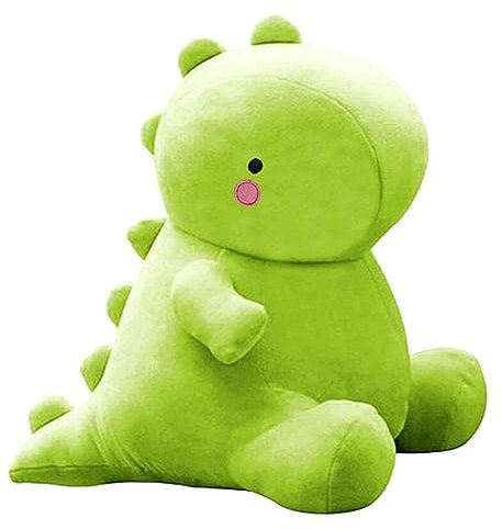 OCDSLYGB Cute Dinosaur Plush Toys, Kawaii Plush Animal Dolls, Plush Stuffed Animal Dino Hugging Pillow Soft 3D Pom Plush Toy,Birthday Gifts for Kids Girls Boys (Green)