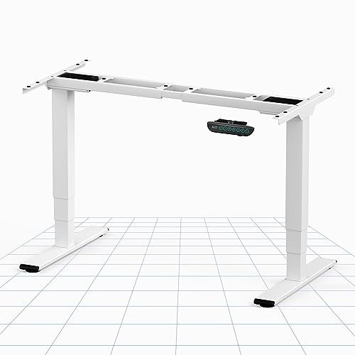 FLEXISPOT E6 MAX Standing Desk with USB Dual Motors Electric Height Adjustable Sit Stand Up with Anti-collision System and Memory Panel(White Frame Only)