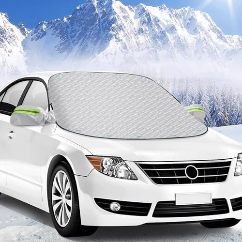 ZONEWD Frontscheibenabdeckung Winter für Opel Astra J Astra K Astra H Astra G Astra-H Sri Astra J 2000-2024, Windschutzscheibenabdeckung Gegen Schnee, EIS, Frost, Staub Zubehör,White