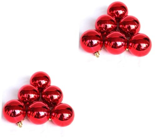 Ciieeo Weihnachtskugeln 2st Weihnachtsbaum Party Dekorative Kugeln Christbaumkugeln Weihnachtsbaumschmuck Anhänger Rote Verzierungen Urlaub Hängende Bälle Ornament Helles Licht Lob