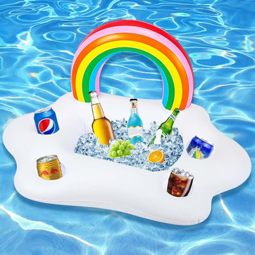 Poolbar, Getränkehalter Pool Aufblasbar,Poolbar Aufblasbar,Pool Getränkehalter Schwimmend, Aufblasbare Palme Getränkehalter, Aufblasbare Getränkehalter für Pool, Pool Snackhalter
