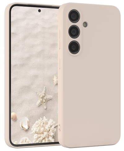 EAZY CASE - Silikonhülle für Samsung Galaxy S24 Hülle Silikon Case Beige weich stoßfeste Handyhülle Galaxy S24 Schutzhülle mit Kameraschutz Dünn Premium Schutz Cover TPU Phone Bumper in Taupe