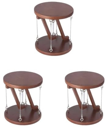 3er-Set Tensegrity-Tischspielzeug, Spannstruktur, schwimmender Tisch für Schreibtisch, Heimdekoration, Dunkelbraun, Walnussholz, 13 x 12 cm