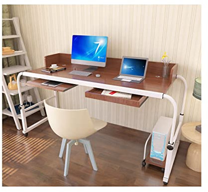 Laptoptisch, Überbettschreibtisch, Rollbarer Laptopständer, Überbettschreibtisch, Rollbarer Laptopschreibtisch, Nachttisch, Überbetttisch mit Rädern für Einzel-/Doppel-/Queensize-/Kingsize-Bettr