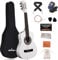 ADM 1/4 Kinder Konzertgitarren-Set, 76,2 cm, Junior-Gitarren-Set für Anfänger mit Gigbag, Stimmgerät, Gurt, Plektren, extra Saiten, Aufbewahrungstasche und Reinigungstuch (weiß)