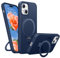 BENTIACC Liquid Silicone Mobile Phone Case for iPhone 15 Case, for Mag-Safe with Invisible Stand, 4 Layers, Shockproof, Scratch-Resistant Protective Case for iPhone 15 (Navy Blue)