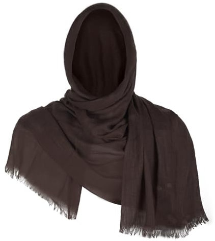 AJGEGJE Mittelalter Halstuch Tuch, Renaissance Pirat Kopftuch für Halloween Party, 190X70 cm (Braun)