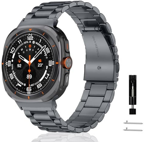 HaruYo Metall Armband Uhrenarmband Kompatibel mit Samsung Galaxy watch ultra 47mm 2025 2024 / Samsung Galaxy Watch Ultra 2, Metallarmband Edelstahl Ersatzarmband Mit Werkzeugen