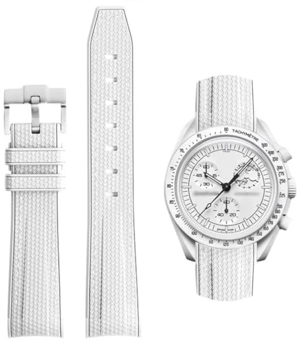 AIYIRUO Uhrenarmbänder Kompatibel mit Omega x Swatch Armband MoonSwatch,Ersatzband Armband 20mm Gummi Omega X Swatch Moonswatch Speedmaster Ersatzband,Armband für Männer und Frauen