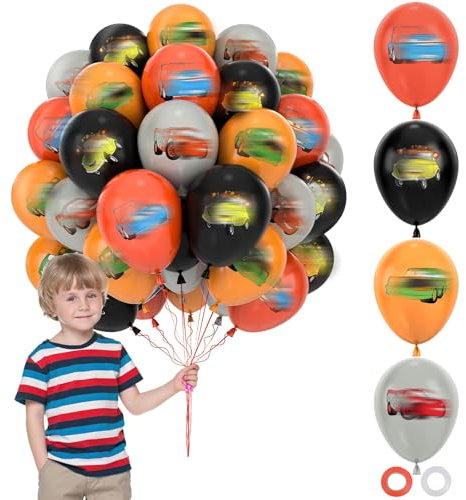 Luftballon Geburtstag Deko, 42 Stück Car Latexballons Cartoon Themed Kindergeburtstag Deko Luftballon Geburtstagsdeko Party Supplies für Jungen Mädchen Luftballon Party Deko Geburtstag