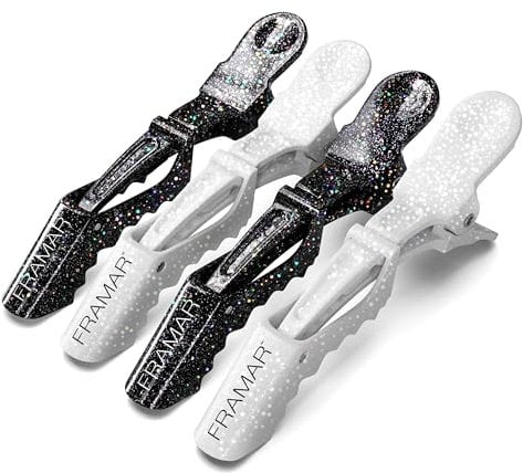 FRAMAR Glitter Haarklammern Friseurbedarf - Haarklammer Damen, Haarclips Damen, Haarspangen Damen, Haarspange, Haarschmuck Damen, Hair Clips For Women, Abteilklammern Friseur, Spangen – 4