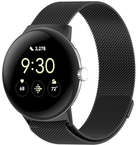 RFMZBD Metall Armband Kompatibel mit Google Pixel Watch 3 45mm, Edelstahl Magnetic Ersatzband Atmungsaktives Komfort Armband für Google Pixel Watch 3 45mm Damen Herren