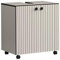 trendteam smart living - PureBliss - Armario para Debajo del Lavabo con Ruedas - Gris Claro - Lavabo con Estante - 60 x 64 x 42 cm - Armario de baño con Aspecto de Ranuras - Asas metálicas Elegantes