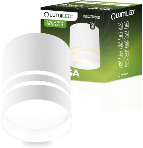 Lumiled Aufbaustrahler Anbauleuchte Tuba Aufbauspot Aufputz Spotleuchte 230V Deckenleuchte mit GU10 Fassung Spot Weiß 100 mm Aufbau-lampe aus Aluminium Downlight Rund