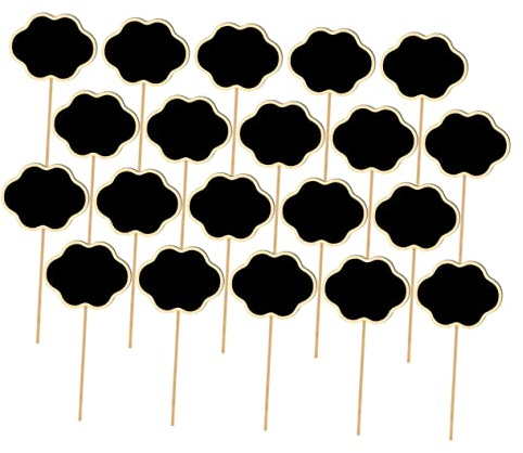 SHINEOFI Lot De 20 Mini-tableaux Noirs En Forme De Pour Jardin Fleurs Plantes Marqueurs En Bois Massif Pour Décorations De Mariage Et De Noël