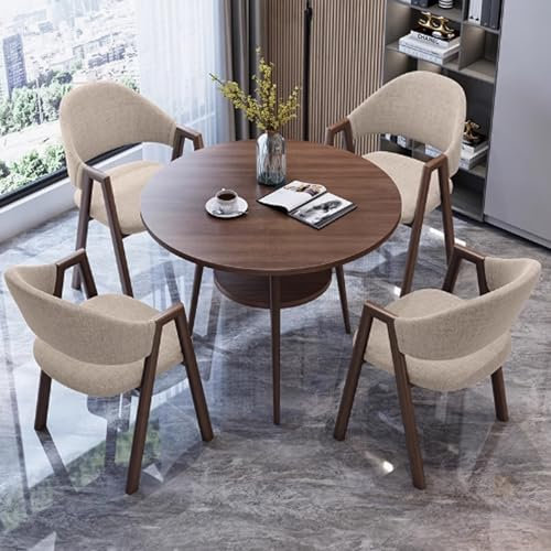 Juego de mesa para conferencias con sillas - muebles pequeños de sala de reuniones - Mesa redonda de doble capa y sillas para oficina, cocina o uso comercial, ideal para comedores y cafeteras