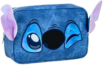 Disney Stitch Kosmetiktasche, Beauty Set, Reisetasche im Denim-Design, Geschenk für Mädchen, Frauen und Teenager