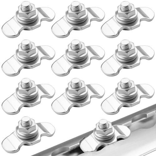 10Stück schraubfitting für zurrschiene airlineschiene M8x20 Airlinebeschlag | Airlineverschraubung Zubehörb Single Endbeschlag für Zurrschienen Wohnmobil Lagerhaus Ladungsicherung - Silber