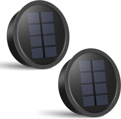 Görvitor 2 Stück Solarlampen Ersatzteile (Geeignet für 7,2–8,2 cm), 15 LM LED Warmweiß Solar Ersatzdeckel mit 600mAh Solarpanels, Hocheffizienten Ersatz Solarmodul für Solarlampen Laterne Garten
