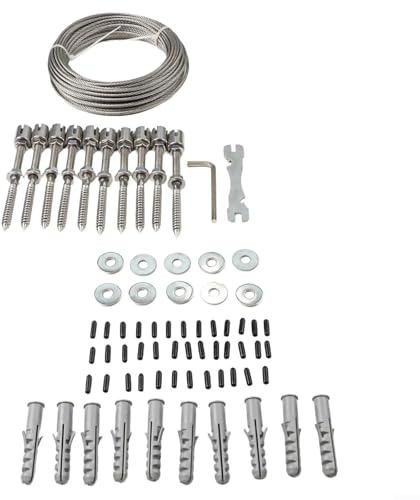 Heavy Duty Stainless Steel Plant Support, Invisible WALLs Wire Trellis Kit with Marine Grade 316 Steel, Adjustable Climbing Frame for Outdoor Garden Up to 150kg(52-foot suit)