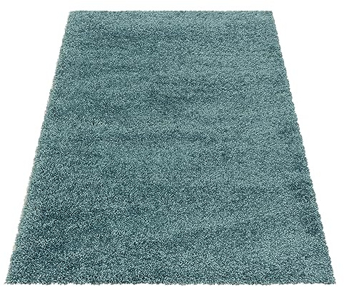 KADIMA DESIGN Flauschiger Teppich Unifarben Zeitlos Extra Weich Flauschig Waschbar Belastbar Strapazierfähig Türkis 120x170 cm Wohnzimmer Flur Oeko-TEX Zertifiziert | Spree