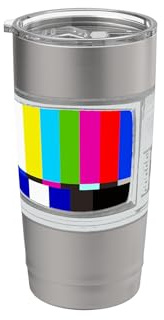 Vintage Farbbalken Analog Tube TV Test Muster Retro Pop Art Doppelwandiger Edelstahl-Thermobecher