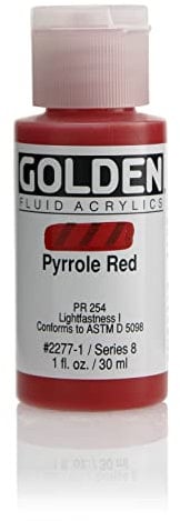 Pro-Art Golden Fluid Acrylic Paint 1 oz-Pyrrole Red