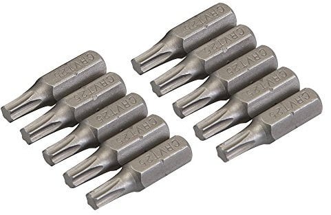 Silverline 398775 Chrom-Vanadium-Torx-Schraubendreher-Bits, 10er-Pckg. T25
