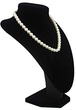 Schmuckbüste Dekobüste Schmuckhalter Kettenhalter Schmuckständer Samt schwarz H:22cm