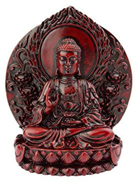 lachineuse Figur Buddha der Weisheit, rot, 15x13 cm