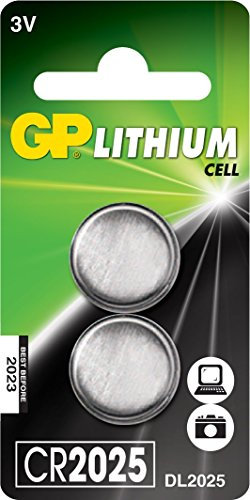 GP CR2025 C2 Lithium Knopfzellenbatterie (3Volt), 2er Pack (Blister mit 2 Stück)
