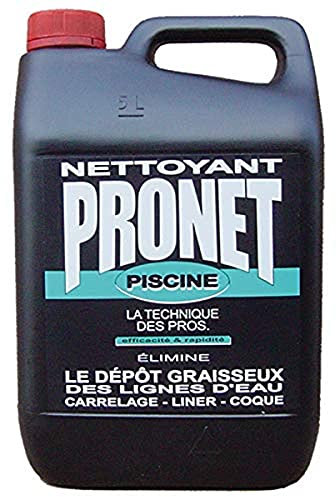 PRONET - Nettoyant Ligne d'eau Piscine et Spa - Nettoie et dégraisse efficacement - Elimine Les Taches et dépôts Gras sur Liner, Coque et carrelage - Application Facile et Rapide - 5 L