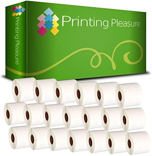 Printing Pleasure 20 x 99015 Rollen Etiketten kompatibel für Dymo LabelWriter & Seiko Etikettendrucker | 54mm x 70mm | 320 Stück | Große Mehrzwecketiketten