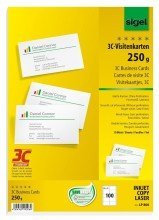 Sigel© Visitenkarten, 3C, glatter Schnitt rundum, 250 g/mý, hochweiá, 100 Stck