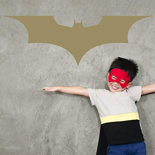 Batman Auto Sticker Aufkleber Dark Knight Gotham Arkham Logo Autoaufkleber (50cm B x 16,5cm H M, Gold)