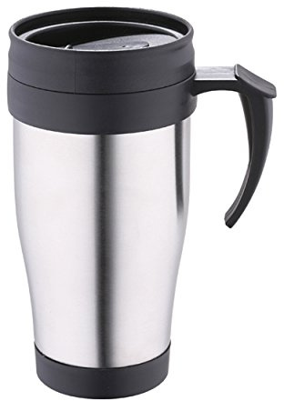 Renberg Latte Travel Mug, Black/Red, 400 ml