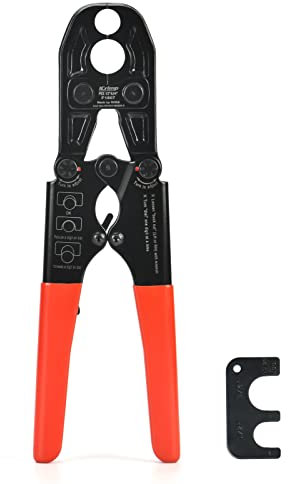 iCrimp 1/2 and 3/4-inch Combo Pex Pipe Crimping Tool for Copper Ring with GO-NO-GO Gauge meets ASTM 1807 Standard-manufactured by IWISS