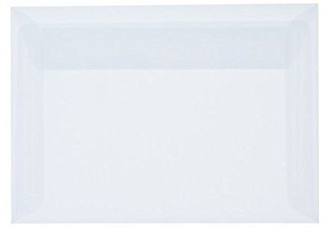 50 Briefumschläge C6 DIN (114-162 cm) - Transparent, Verschluss-Technik: Querlasche mit Abziehstreifen (Weiß) ! Grammatur: 100 g/m²