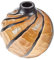 AeraVida Tischvase aus Holz mit handgeschnitztem Spiralmuster und zweifarbigem Flecken-Finish, tropisch schick, stilvoll, kugelförmig, für Bali-inspirierte Heimdekoration