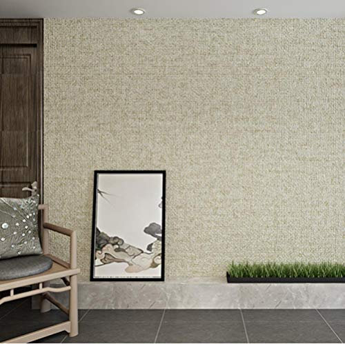 Hndrkj Papier Peint Papier Peint Uni Lin Fond D'Écran Lin Paille Simple Salon Moderne Chambre Papier Peint Intissé De Couleur Unie