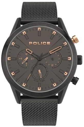 Police Herren Analog Quarz Uhr mit Edelstahl Armband PL16021JSB.79MM